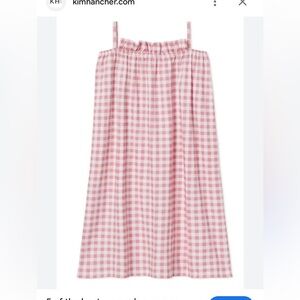 LAKE Pajamas Pink Gingham Pima Cotton Sleep Dress Size XS